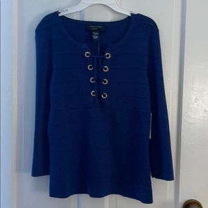 NWT navy blue size small (petite) women’s blouse